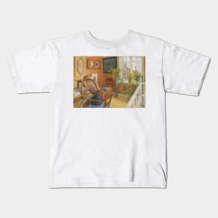 Letter-Writing by Carl Larsson Kids T-Shirt